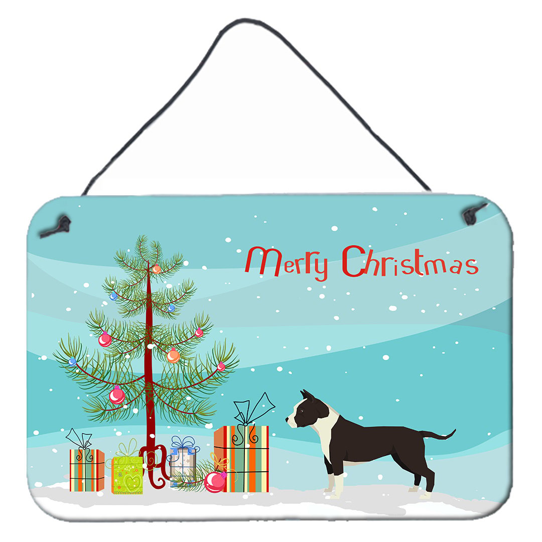 American Staffordshire Terrier Christmas Tree Wall or Door Hanging Prints