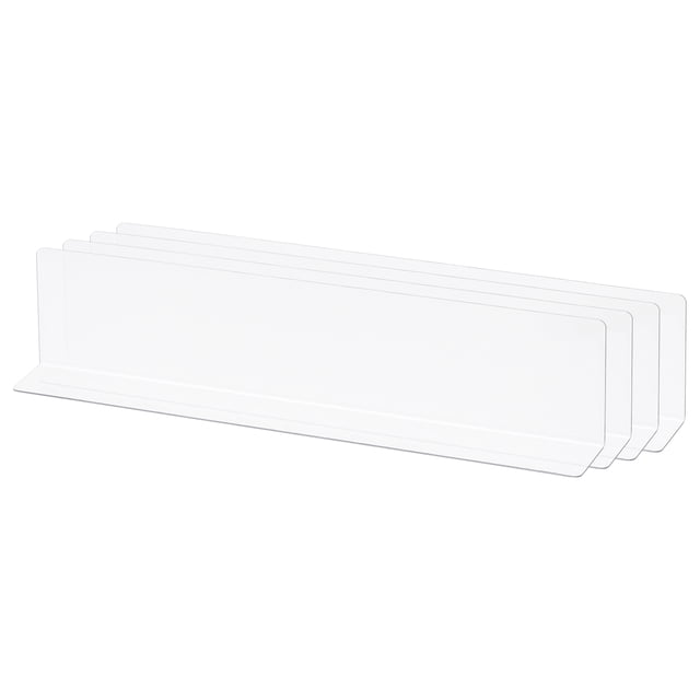 Unique Bargains L Type Shelf Dividers, PVC Clear Closet Shelf Separator 35 x 4 x 6cm 4pack