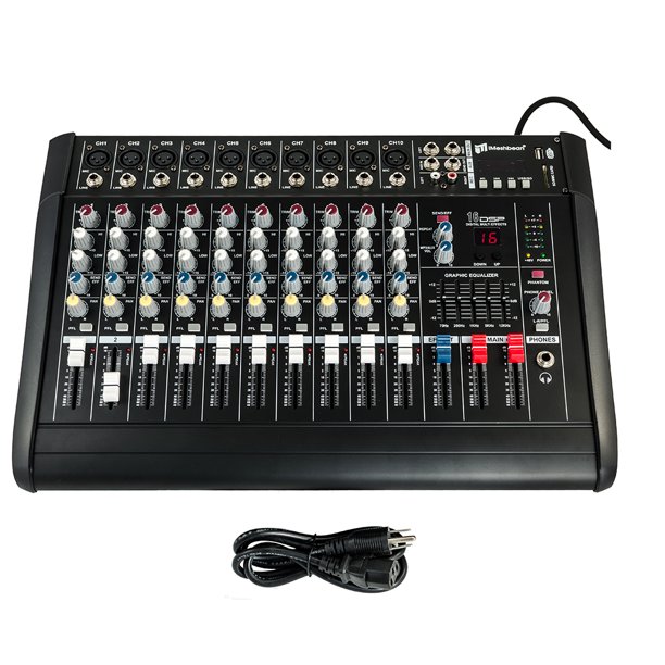iMeshbean 2000 Watt 10 Channel Professional Powered Mixer Power Mixing