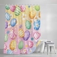 thumbnail image 4 of Easter Colorful Eggs Shower Curtain Set, Waterproof Shower Curtains for Bathroom, White Daisy Spring Flowers Washable Fabric Cloth Bath Curtain for Bathtub Decoration with Hooks 72x78 Inches, 4 of 9