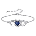 thumbnail image 1 of Pulsera de plata esterlina Silvora Corazón Infinito con piedra de nacimiento de zafiro sintético para madre e hija - septiembre, 1 of 8