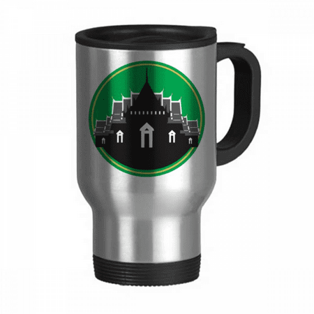 

Thailand Thailand Temple Shield Travel Mug Flip Lid Stainless Steel Cup Car Tumbler Thermos