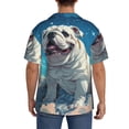 thumbnail image 3 of Sikiie Starry Sky Cloud Bulldog Men's Wrinkle Free Untucked Cuban Shirt Business Casual Button Down Shirts Short Sleeve ShirtX-Large, 3 of 5
