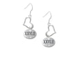 thumbnail image 2 of Delight Jewelry Silvertone Marathon with Clear Crystal Roman Numeral Open Heart French Earrings, 2 of 4