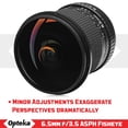 thumbnail image 2 of Opteka 6.5mm f/3.5 HD Aspherical Wide Angle Fisheye Lens with Optical Cleaning Kit for Nikon F-Mount D7500, D7200, D7100, D5600, D5500, D5300, D5200, D5100, D3500, D3400, D3300, D3200, D3100 and D500, 2 of 9