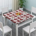 thumbnail image 3 of Red Football Helmets with Bows Pattern Square Fitted Tablecloth with Elastic Edge,Square Table Cover,Washable Elastic Table Cover for Home Kitchen Party Decor 34"x34", 3 of 6