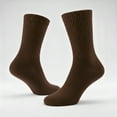 thumbnail image 4 of Comfello 3 Pairs Men's Diabetic Socks, Non-Binding Crew Socks, Extra Wide 10-13 Brown, 4 of 6