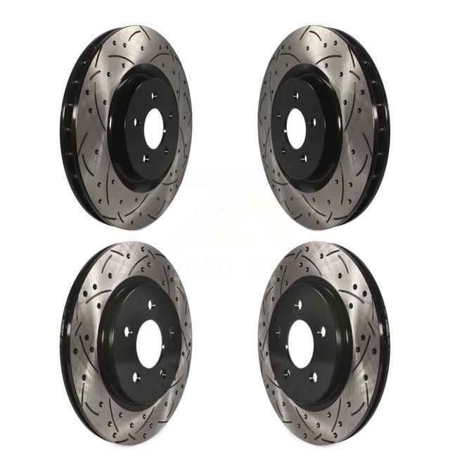DS-One Front Rear Coated Drilled Slotted Disc Brake Rotors Kit for Car Ford Mustang KD-100219