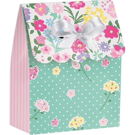 Creative Converting Floral Tea Party Favor Bag W/Ribbon, 6 ct
