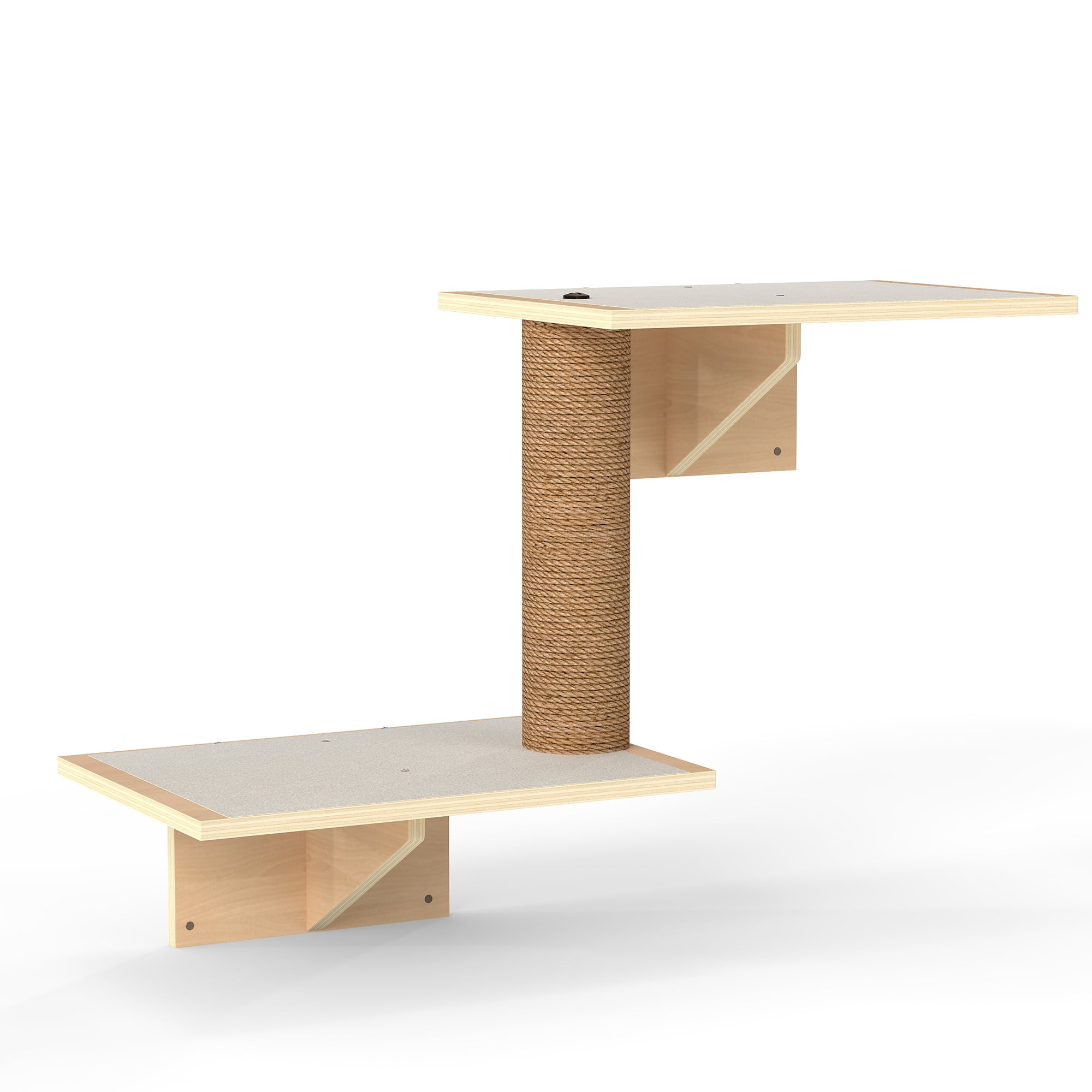 8-in-1 Wall Mounted Cat Shelves Set, Wall Cat Furniture with Scratching Post, Bridge, Condos & Perches for Small/Medium Cats