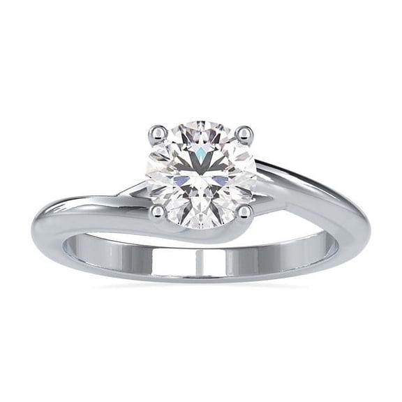 Diamond-Capitals 2.00 Ct Stunning Round Cut Moissanite Diamond (D/VVS1) Solitaire Engagement Ring for Ladies Solid 14K White Gold Size 7