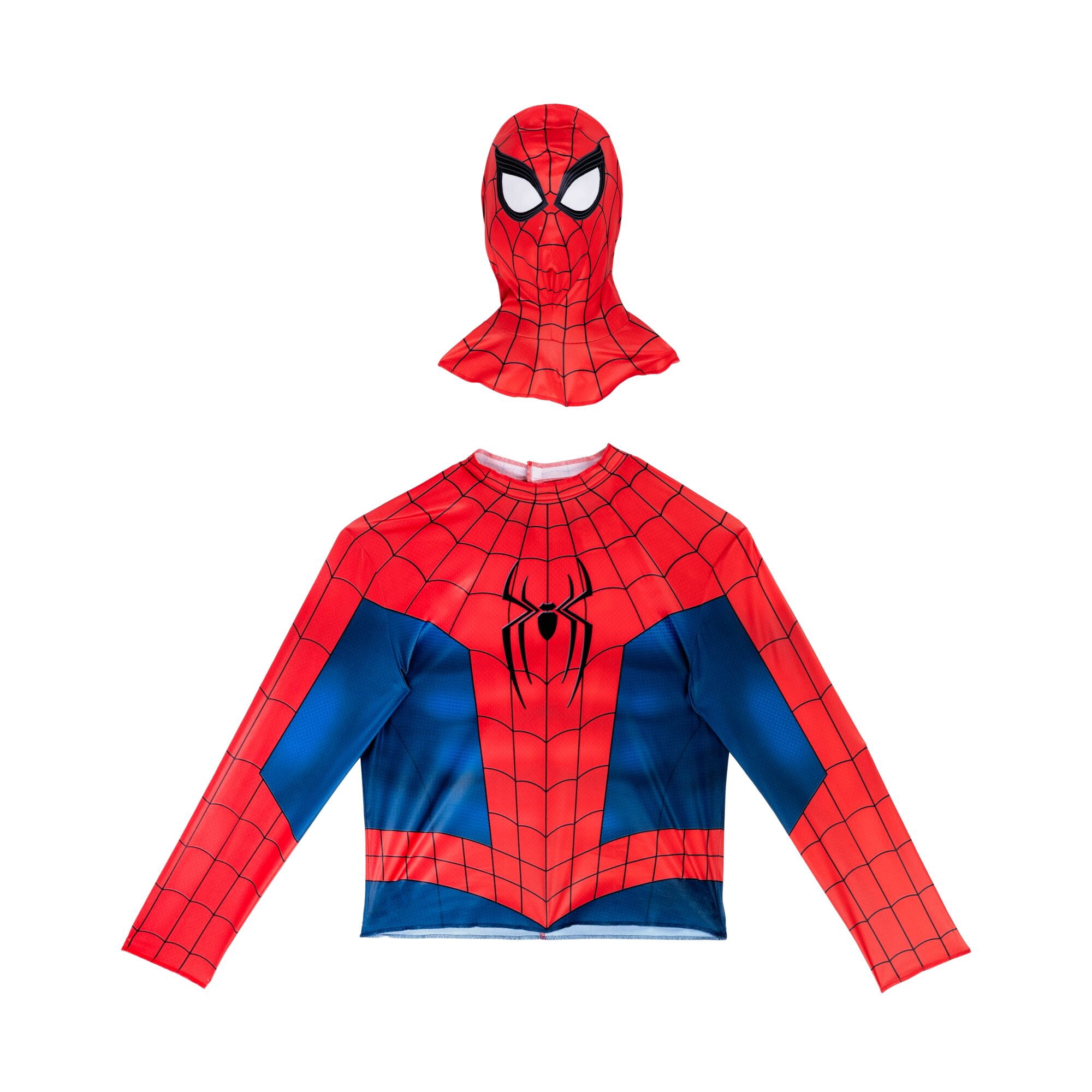 Marvel Spiderman Halloween Costume Top and Mask for Adults, Men's Size L/XL (36-42), by Jazwares