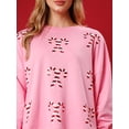 thumbnail image 6 of Nygoyerh Women’s Christmas Sweatshirts Candy Cane Print T-shirts Long Sleeve Crew Neck Pullovers Oversized Tops Casual Tops Trend Clothes, 6 of 6