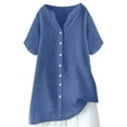 thumbnail image 4 of Vestido informal para mujer - Estilo camisa de manga corta - Detalles de botones para salidas de primavera/verano, 4 of 7