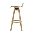 thumbnail image 3 of Weston Home Aleksi Modern Wood 29-inch Swivel Bar Stool, Set of 2, Natural, 3 of 12