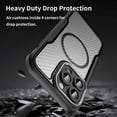 thumbnail image 4 of Case for iPhone 13 Pro,Full-Body Rugged Carbon Fibre Protective Clear Back Hybrid Magnetic with Wireless Charge Shockproof Protector Phone Case for iPhone 13 Pro,6.1 inch 2021 (Black), 4 of 17
