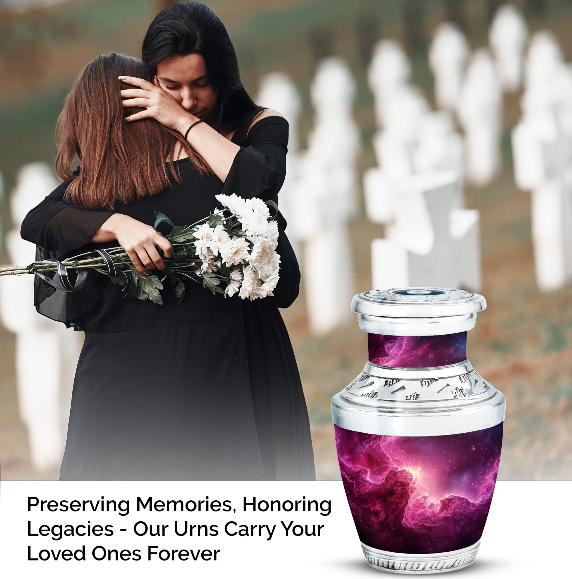 JAGASY Pink Galaxy Stars Urn for Couple - Pink Nebula Clouds Decorative Urn for Ashes for Women - Little Funeral Cremation Urns - Small Keepsake Urns for Mom & Dad - (3 Inch)