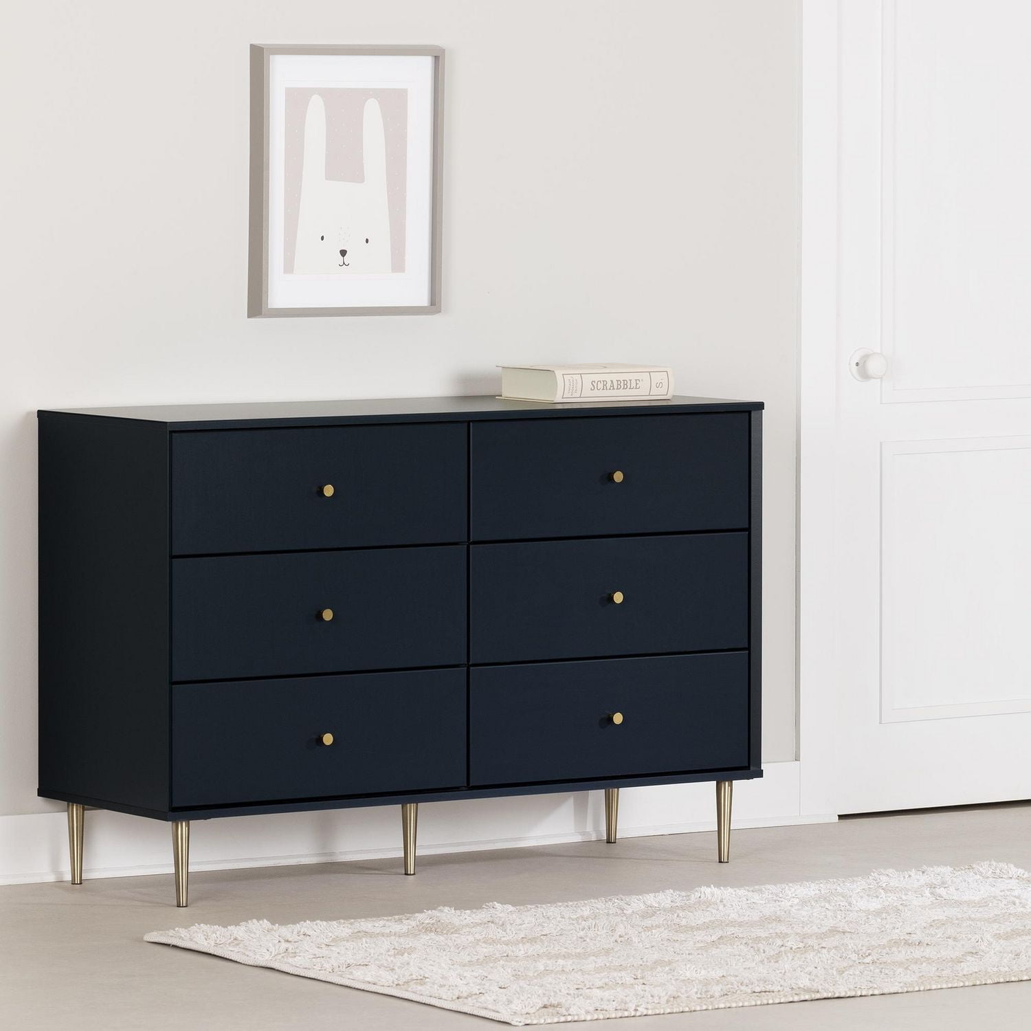 Bureau double 6 tiroirs de la collection Dylane South Shore