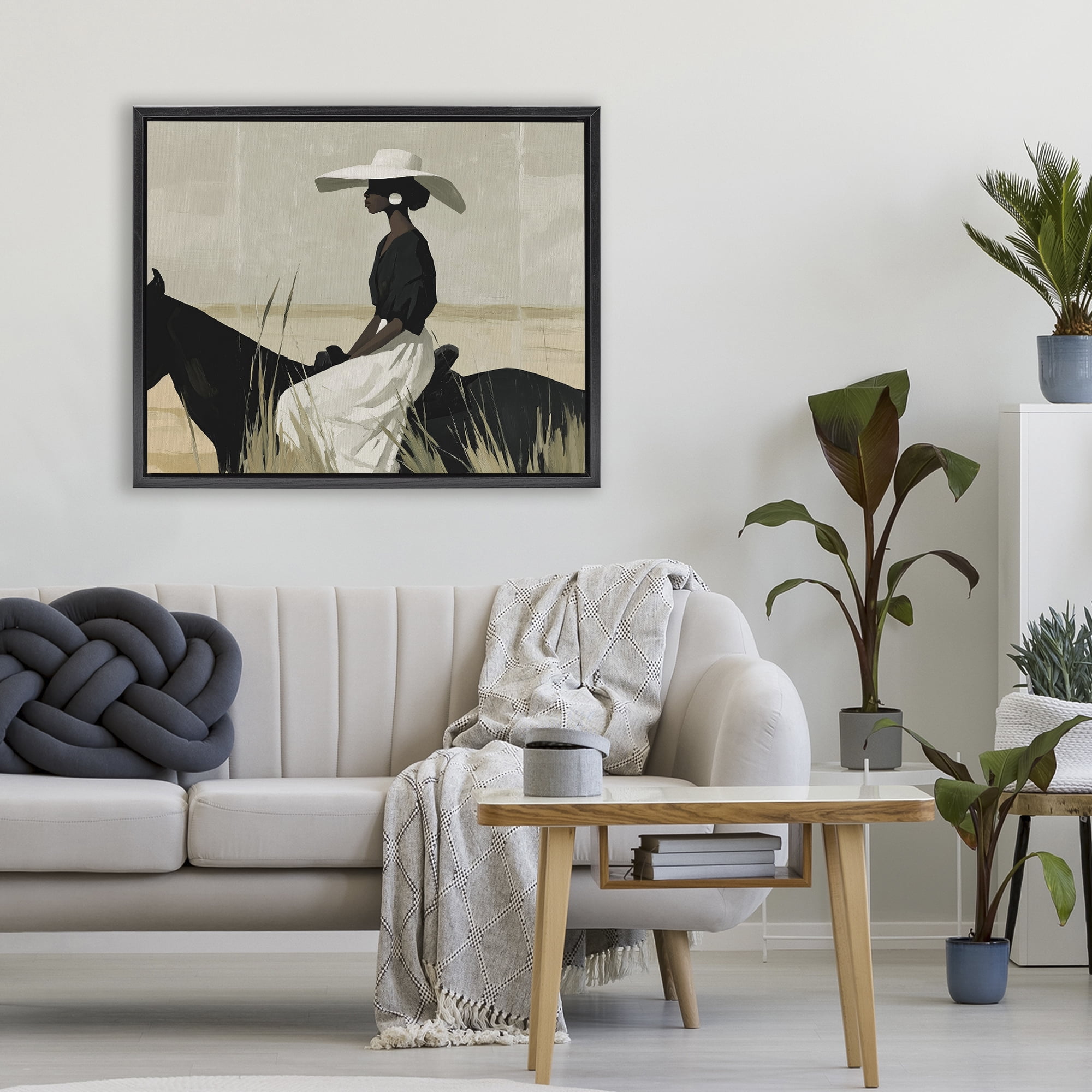 Stupell Industries Equestrian Elegance Silhouette Black Framed Floater Canvas Wall Art, design by Svetlana Aleynikova