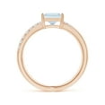 thumbnail image 2 of Angara Natural 0.95 Ct. Aquamarine with Diamond Classic Ring in 14K Rose Gold for Women (Ring Size: 12), 2 of 9
