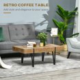 thumbnail image 4 of HOMCOM Rustic Coffee Table, Rectangle Nature Cocktail Table with Steel Hairpin Legs for Living Room, 4 of 10