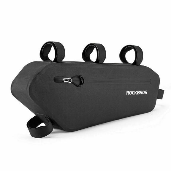 RockBros Bicycle Frame Bag Large Triangle Bicycle Frame Bag, 3.4L Capacity (Black)