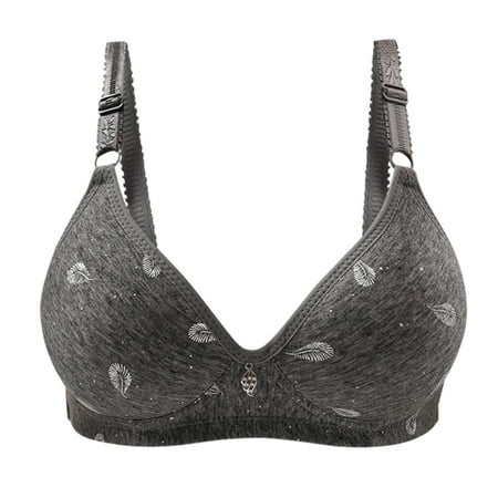 Audhol Women s Minimizer Bras Laceless Ring Comfortable Breathability Underwear Large Size Brater Buckle Female Bra Deep V Neck Vest Bralette Wireless Seamless Bra Plus Size Bras for Women Black 36