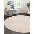 thumbnail image 3 of Rugs.com Moroccan Trellis Collection Rug – 10 Ft Round Ivory And Pink Medium Rug Perfect For Kitchens, Dining Rooms, 3 of 9
