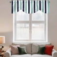 thumbnail image 3 of Turquoise Navy Blue Striped Tie Up Valances Curtain, Adjustable Kitchen Modern Valances for Windows Decor, Rod Pocket Short Curtains Set for Bedroom/Bathroom, 60"x18", 3 of 9