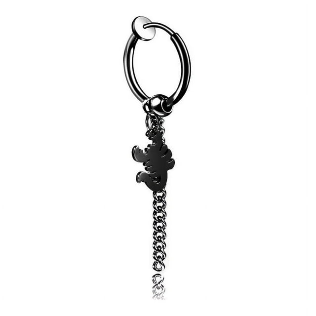 Pendientes de acero de titanio con personalidad para hombre, pendientes de temperamento moderno, pendientes de cadena de borlas largas para mujer, ajuste ajustable