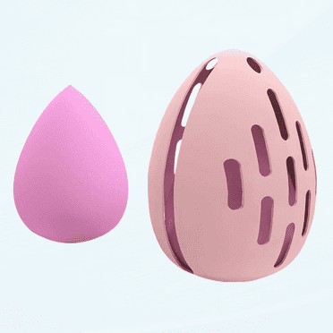 Makeup Sponge Holder Set - Beauty Blender Sponge & Silicone Double-sided Breathable Travel Beauty Makeup Blender, Shatterproof Makeup Sponges Case travel essentials for women (Pink)
