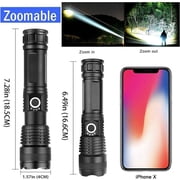 LED Flashlights, 101000 Lumen Super Bright Tactical Flashlight, Rechargeable Flash Light, 5 Modes Zoomable Waterproof Flash Lights for Emergency, Camping, Hiking, Outdoor, Home