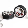 thumbnail image 3 of CLEOES Gracioso Llavero de llanta Creativo Discos de freno llavero Llavero de rueda de coche Aleación Colgante de bolso Llavero de coche Accesorios de coche Regalo Neumático simulado/Multicolor, 3 of 4