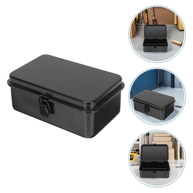 BESTYASH 2Pcs Portable Metal Tool Storage Case Spacious Organizer for Garage Workshop and Home Tools