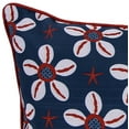 thumbnail image 2 of Jordan Manufacturing 18" x 18" Red, White and Blue Daisy Starfish Nautical Square Decorative Throw Pillow with Welt, 2 of 4