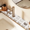 thumbnail image 2 of Yayeee Faucet Mat for Kitchen Sink 30" Diatomite Long Splash Guard Pad, Light Gray Cat Pattern, 2 Pack, 2 of 7