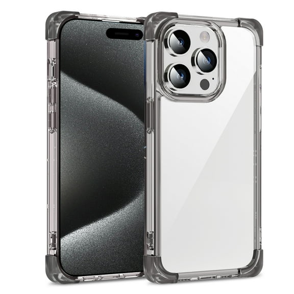 for iPhone 16 Transparent Back Case, Stylish Frosted Lightweight Drop Protective Ultra Slim Shockproof Anti-scratch Anti-fingerprint Back Case Cover for iPhone 16, Black
