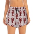 thumbnail image 2 of Susaid Red Lobster With Claws Print Women's High Waisted Running Shorts Quick Dry Athletic Gym Track Workout Shorts Zip Pocket-Medium, 2 of 7