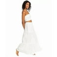 thumbnail image 3 of Roxy SNOW WHITE Women's Juniors' Warm Waters Smocked Eyelet Crop Top, US Medium, 3 of 4