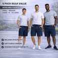 thumbnail image 6 of Yacht & Smith 6 Pack Men’s 5 Pocket Fleece Cargo Shorts, Cotton, Drawstring, Bulk Athletic Lounge Shorts, Navy, Size Large, 6 of 7