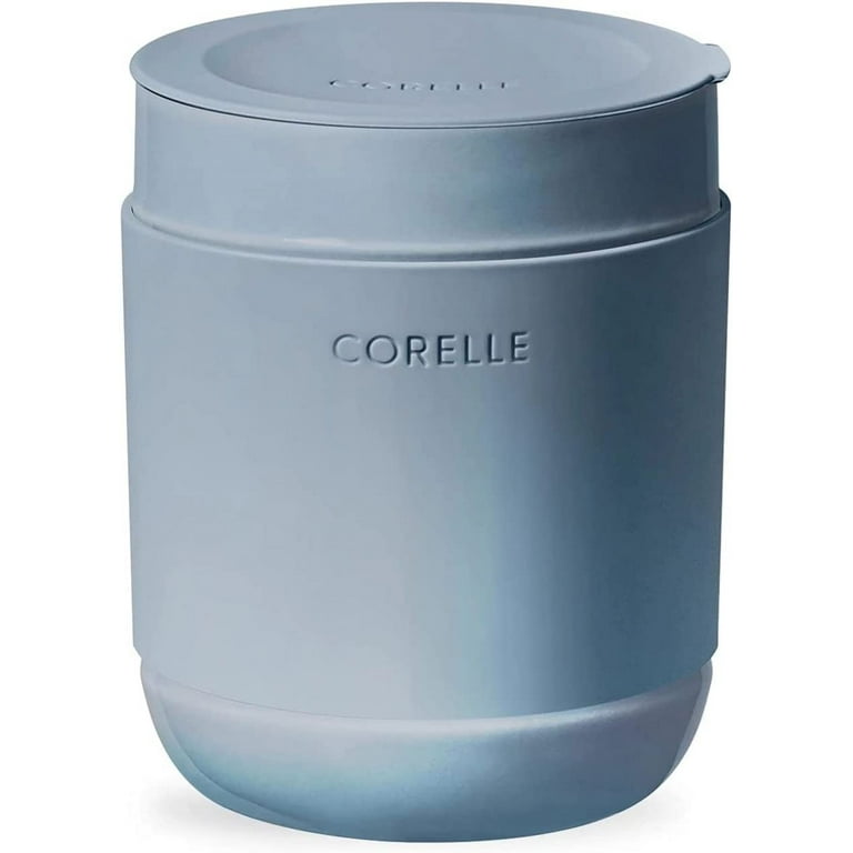 Corelle Stoneware 13.5 oz Travel Tumblers with Lids and Sleeves Set of 2 Nordic Blue