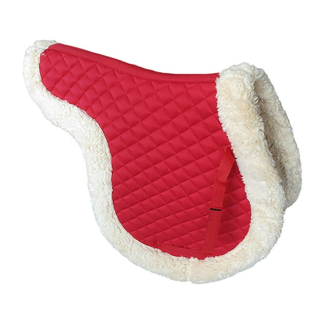 mmirethe Quilted Saddle Pad Comfort Erian Riding Equipment Non Slip Dressage Pad Red 65x60cm