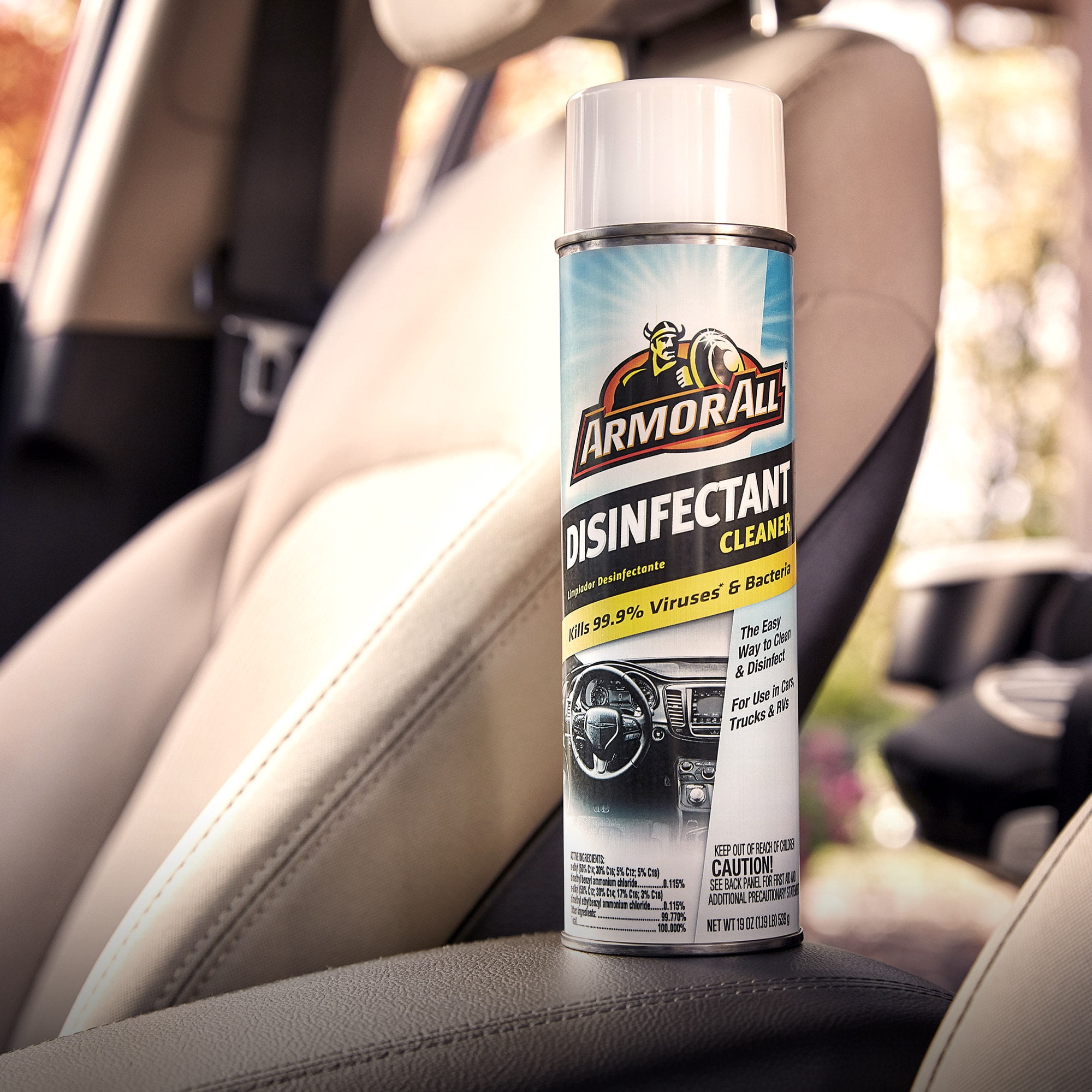 Armor All Disinfectant Cleaner - 19 OZ Aerosol Disinfectant for Interior Automotive Surfaces, Kills 99.9% of Bacteria and Viruses*