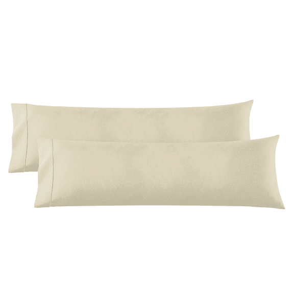 Nestl Body Pillow Case, Microfiber Pillow Covers, Body Pillow Cases Set of 2, (20"x54") Beige Cream