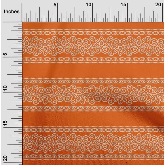 oneOone Silk Tabby Orange Fabric Floral Bandhani Craft Projects Decor Fabric Printed By The Yard 42 Inch Wide