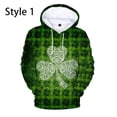 thumbnail image 5 of Sudadera con capucha y estampado de trébol de cuatro hojas para mujer y hombre, ropa con estampado 3D, para otoño e invierno, popular, para el día de San Patricio, 5 of 5