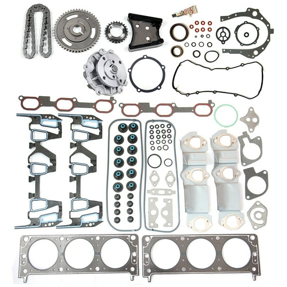 ECCPP Engine Timing Chain Kit Water Pump Full Gasket Sets Bolts Compatible with 2000 2001 2002 2003 2004 for Oldsmobile Silhouette 4-Door 3.4L GLS for Mini Passenger Van