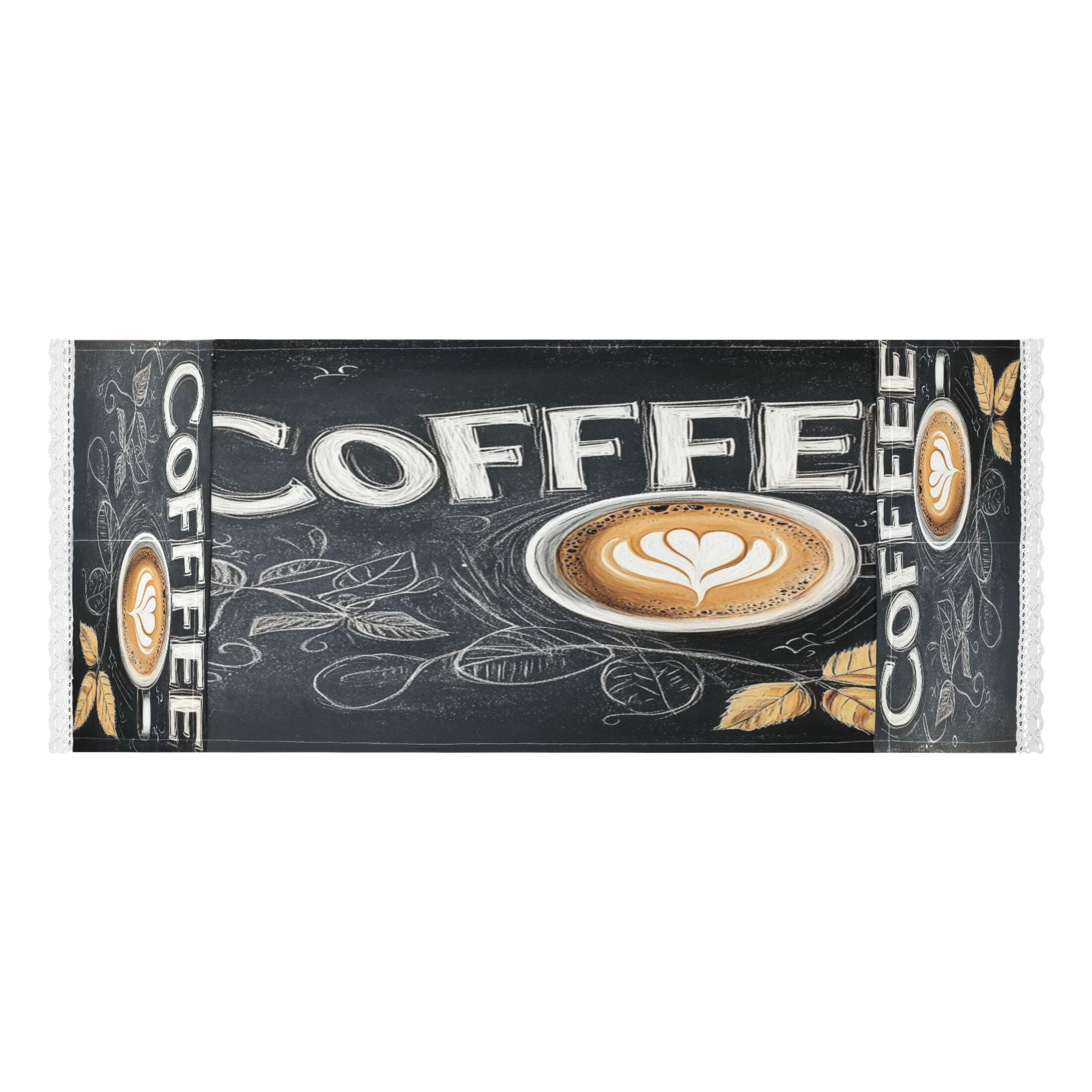 Coffee TimeWasher and Dryer Covers Dust-Proof and Oil Resistant Fridge Cover with 4 Storage Pockets Washing Machine Top Cover for Laundry Kitchen Home 51.2 x 22 In