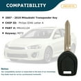 thumbnail image 2 of AKS KEYS New Uncut Blank Transponder Key Fits for Mitsubishi ID46 Chip "A" MIT3 (2 Pack), 2 of 5
