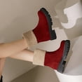 thumbnail image 4 of Dsscvnef Bottes d'Hiver Doublées pour Femmes Talon Bas à Enfiler Mi-Mollet Bottes de Randonnée Confortables et Chaudes, 4 of 8